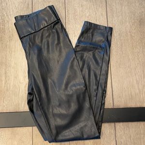 J Crew Black Faux Leather Leggings Size XXS